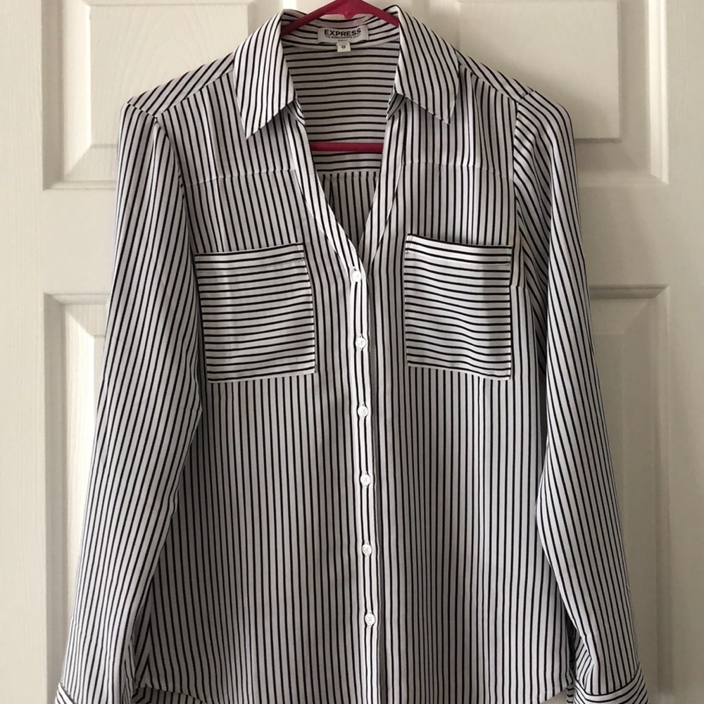 Express Stripe Button Down Top - image 1